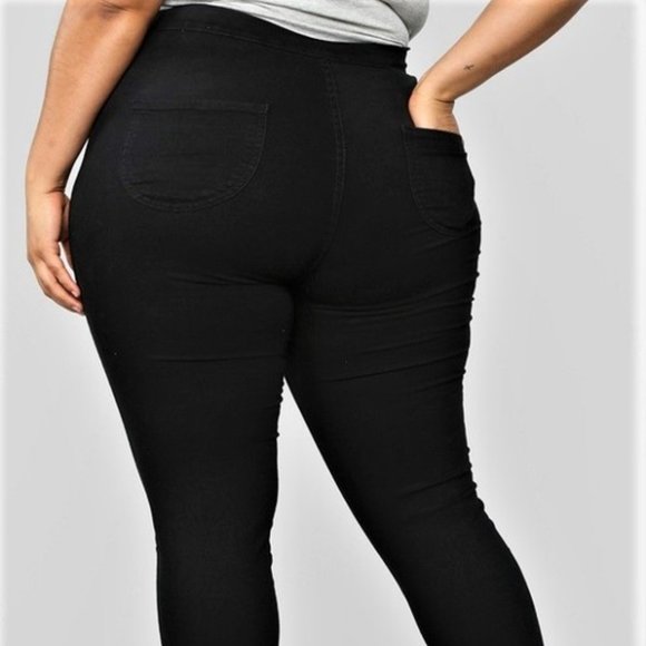 Plus Size High Rise Black Denim Jeans - Picture 2 of 8